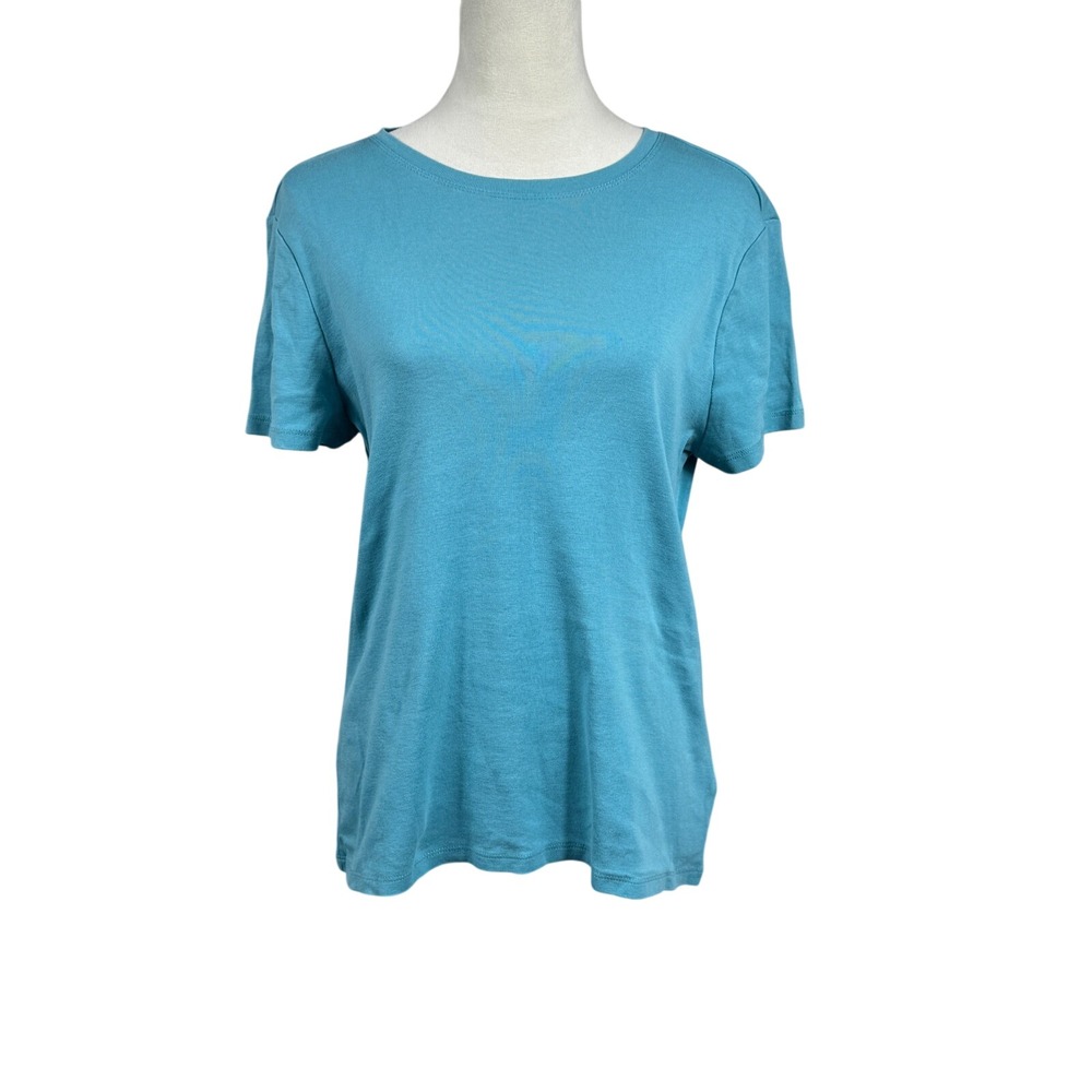 Eddie Bauer T-Shirt Womens L Blue Casual Coastal Cotton Short Sleeve Tee